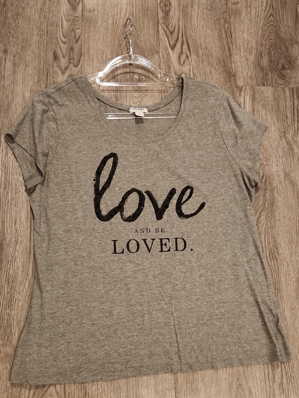 Old Navy Gray 'Love and Be Loved' Short Sleeve Tee- XL